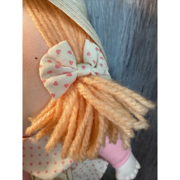 Vintage Bumpkin Punkin Doll Fabrizio Bunkies Cloth Toy 1984 Yarn Hair With Tags - Picture 6 of 13